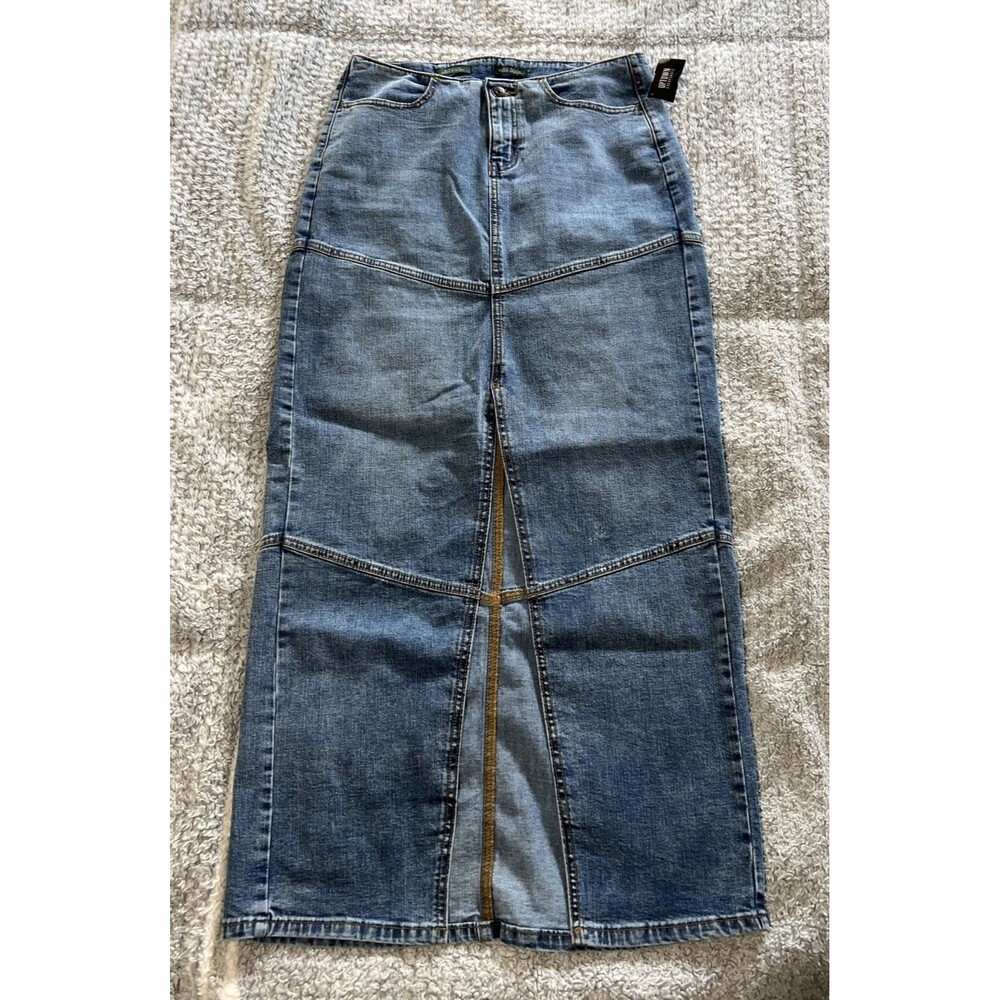 Wild table maxi denim skirt Sz 6 Grunge Goth Boho Cottage Core
